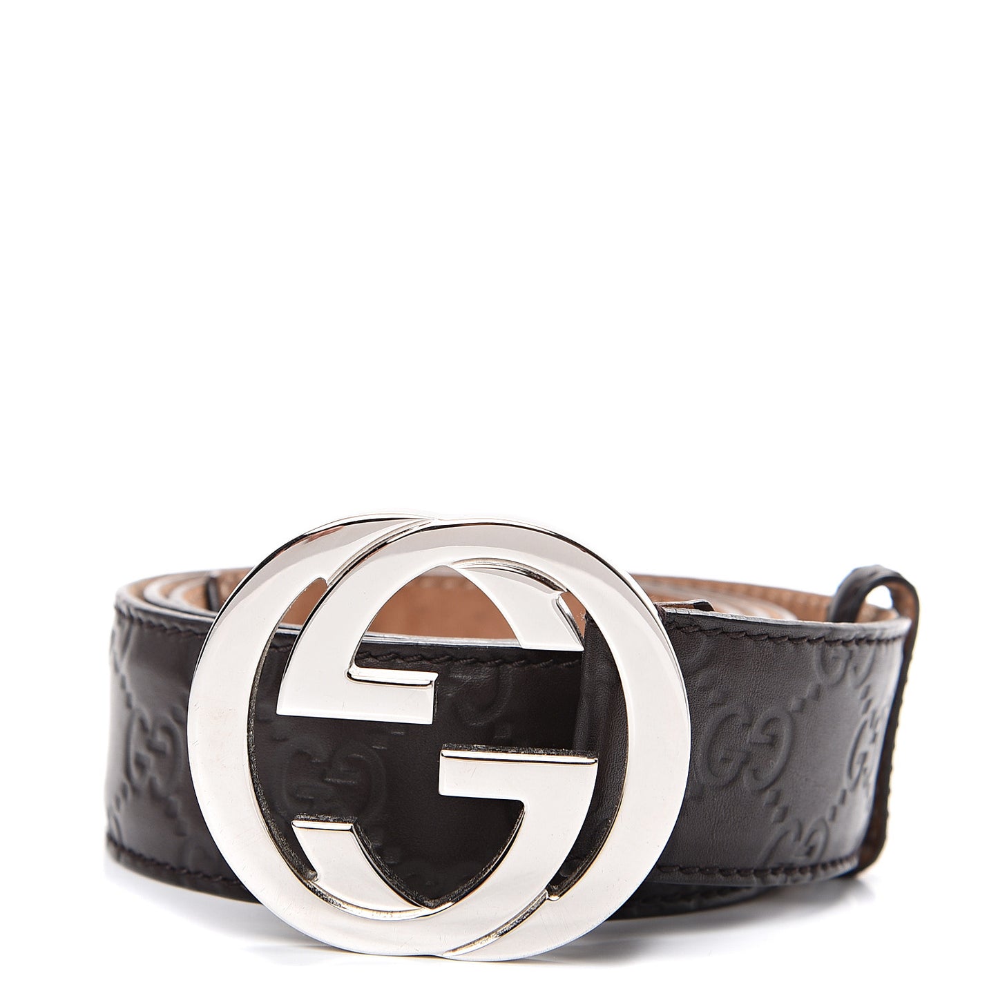 Guccissima Interlocking G Belt 100 40 Dark Brown