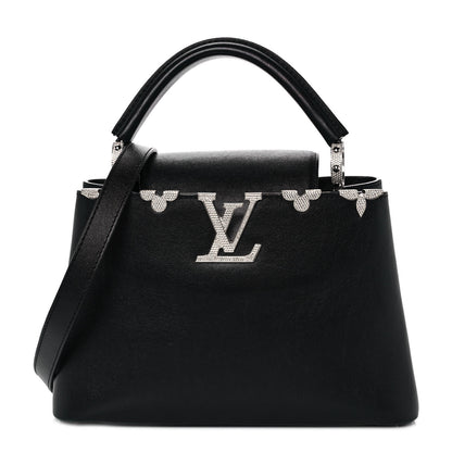 Louis Vuitton Smooth Calfskin Crystal Flowers Capucines BB Black 1 of 11