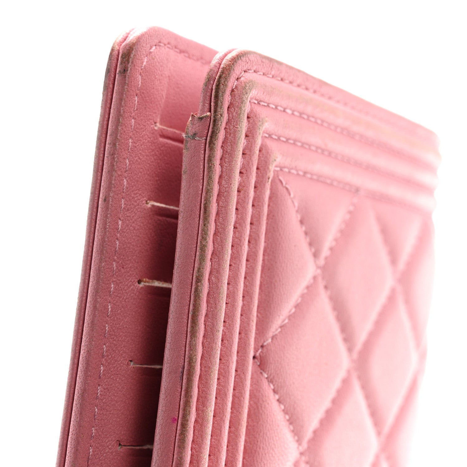Chanel Lambskin Quilted Boy Yen Wallet Pink 20 of 20