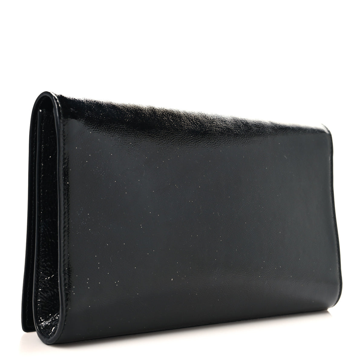 Saint Laurent Textured Patent Monogram Large Belle De Jour Clutch Black 3 of 9