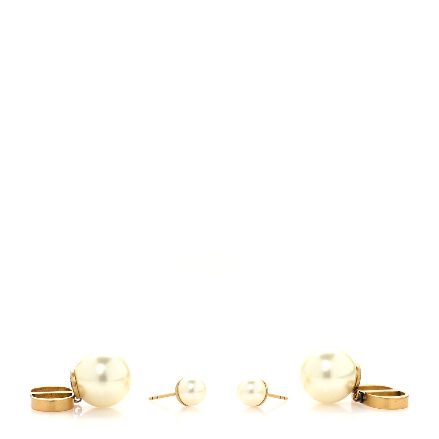 Metal Pearl Tribales Earrings Gold