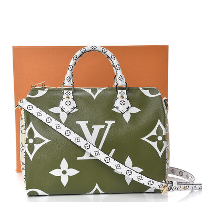 Louis Vuitton Monogram Giant Speedy Bandouliere 30 Kaki Beige 10 of 10