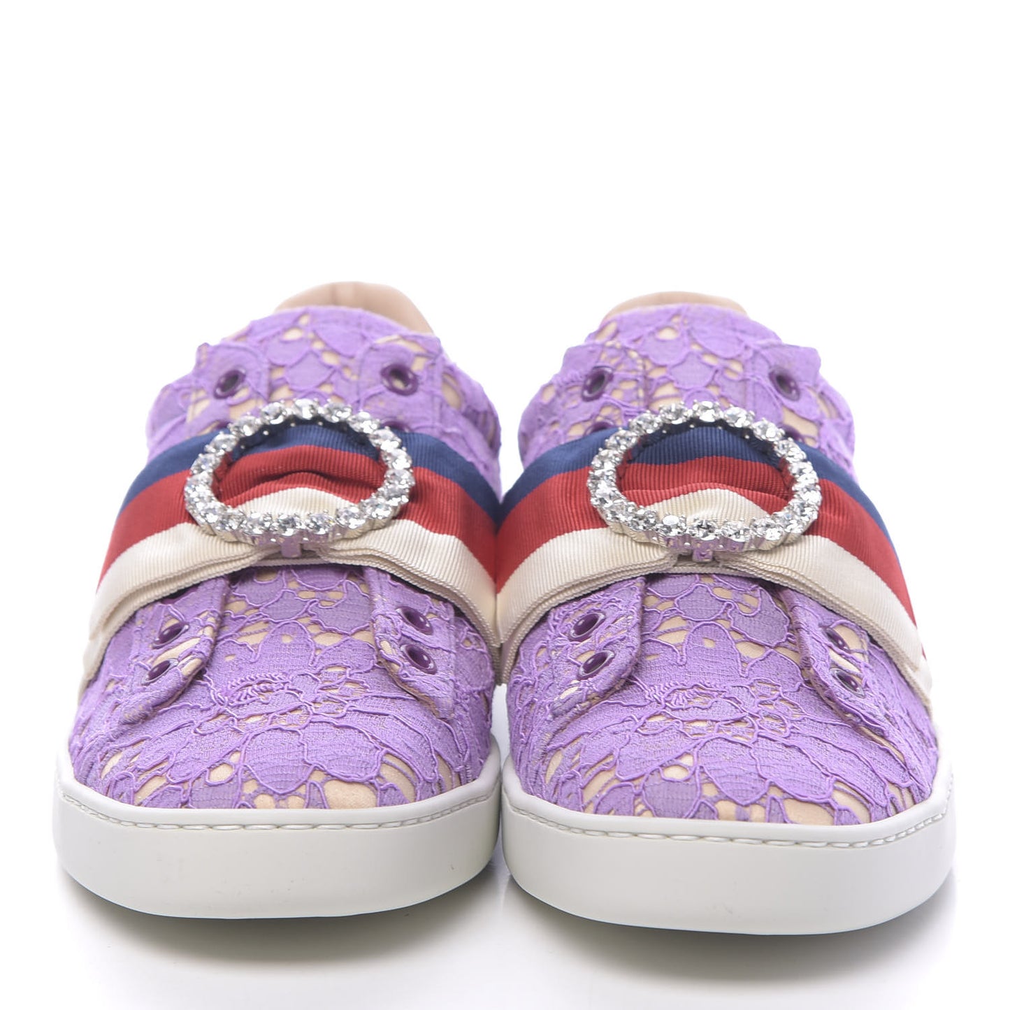Lace Crystal Sylvie Web Flower Leaf Womens Ace Sneakers 37.5 Wisteria Perfect Pink
