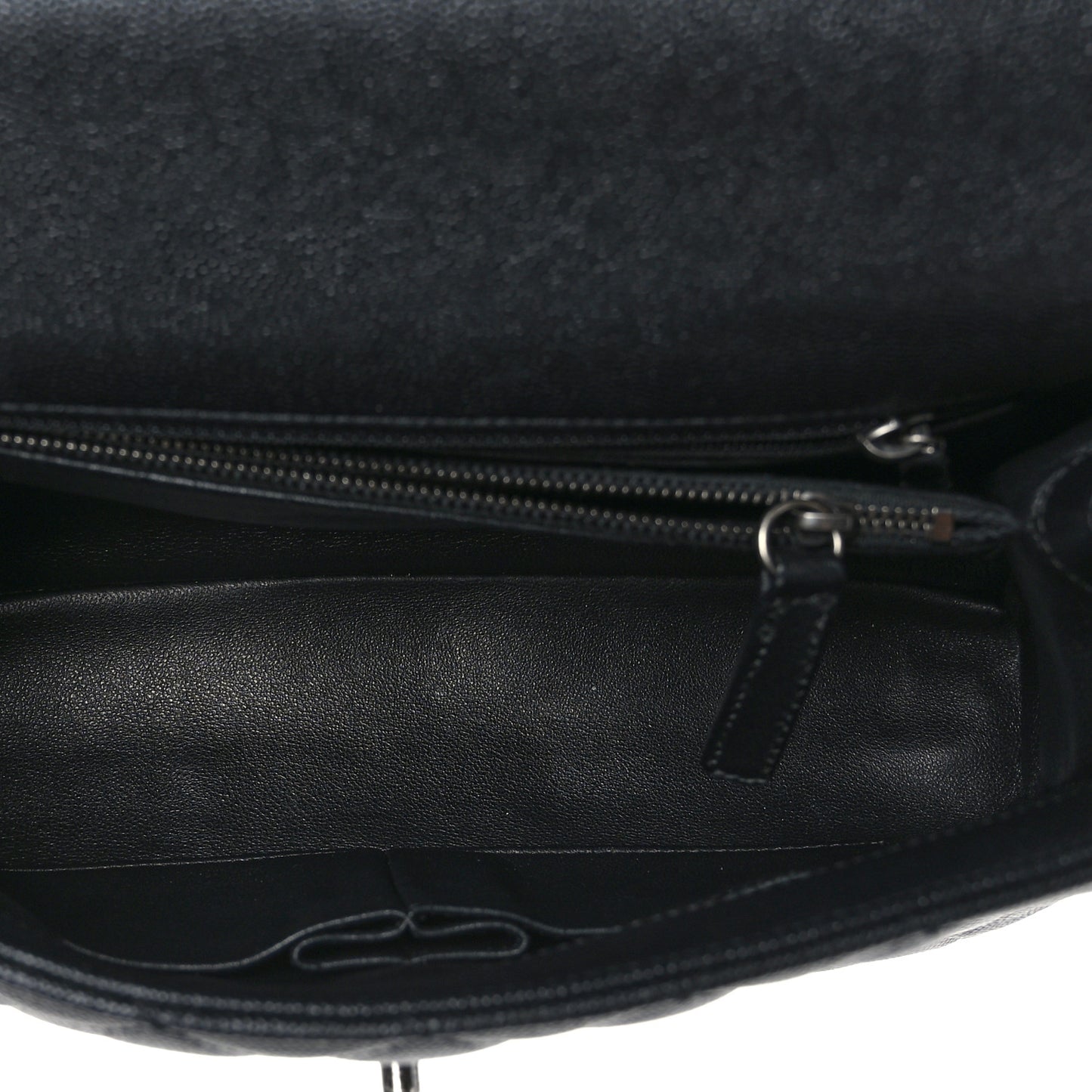 Caviar Lizard Embossed Quilted Small Coco Handle Flap Black