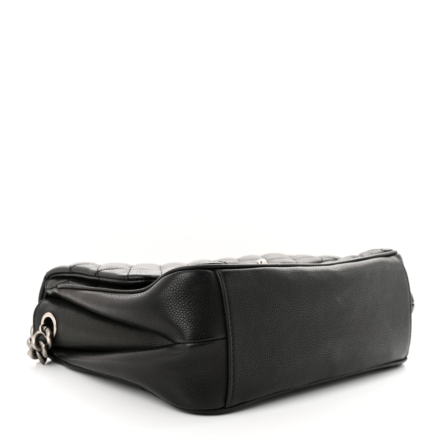 Caviar Quilted Medium Rock In Rome Single Flap Black