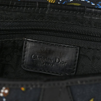 Christian Dior Canvas Floral Saddle Bag Black 6 of 10