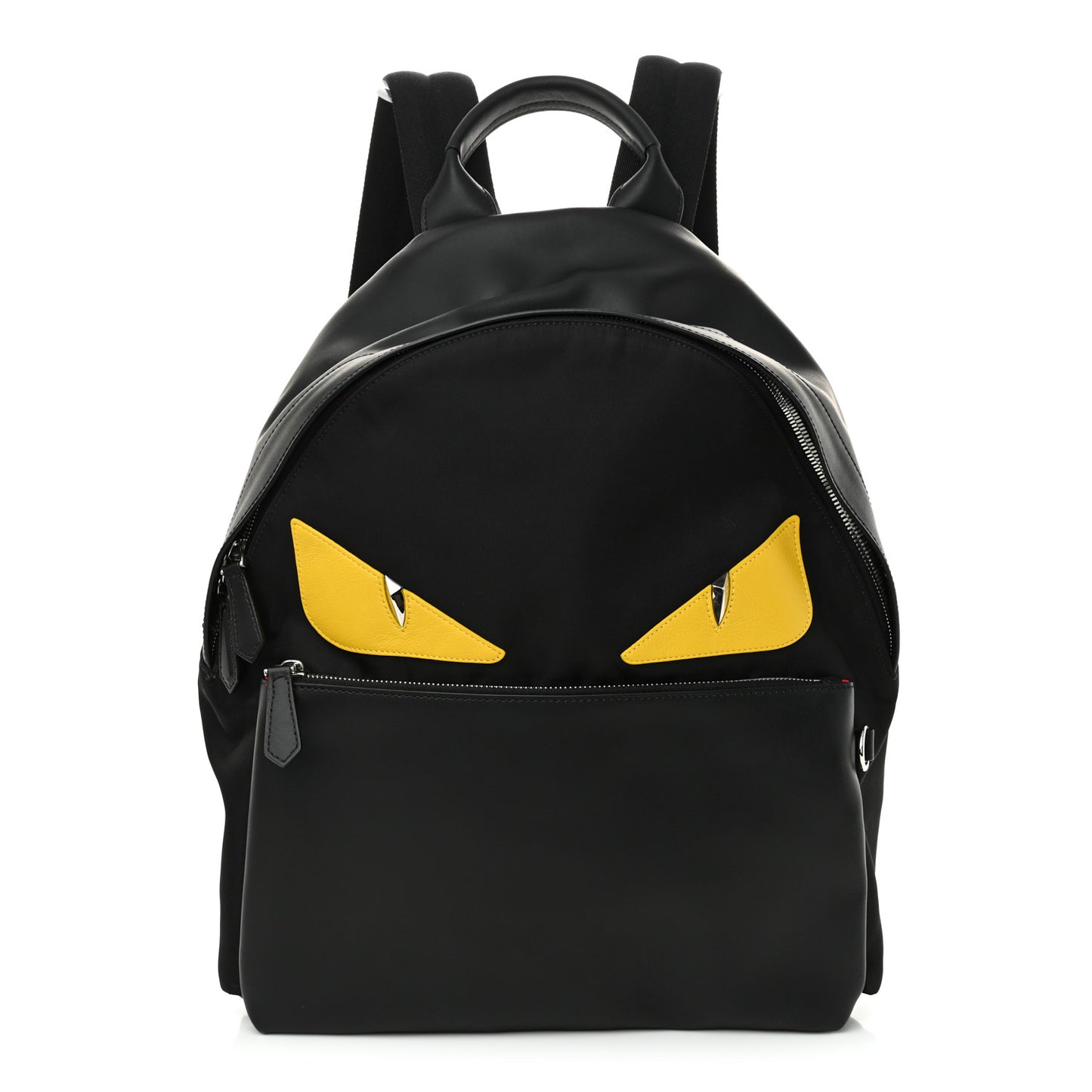 Nylon Vitello Liberty Vitello Dolce Monster Eyes Rounded Backpack Black Sunflower
