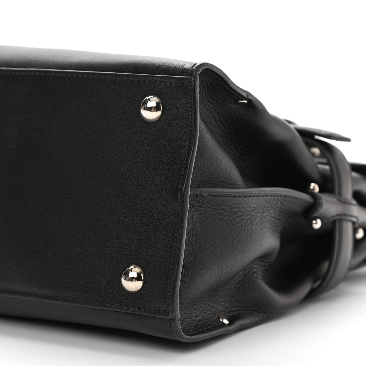 Calfskin Gancini Top Handle Satchel Black