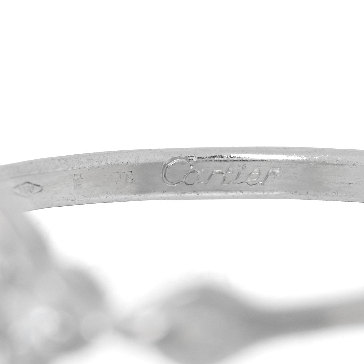 Cartier 18K White Gold Diamond Hindu Floral Ring 53 6.25 4 of 4