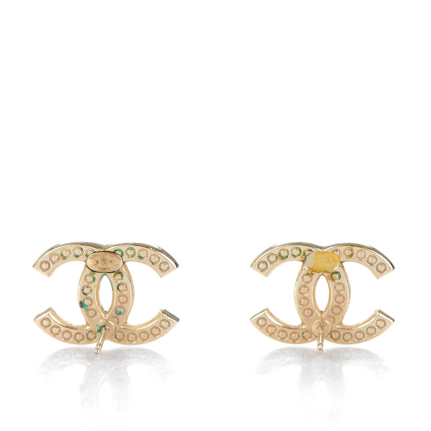 Chanel Crystal CC Earrings Gold 3 of 5