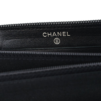 Chanel Caviar Quilted Small Boy Zip Around Wallet Black 6 of 9