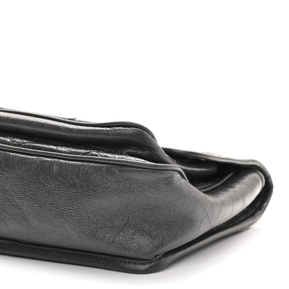 Saint Laurent Crinkled Calfskin Matelasse Monogram Baby Niki Chain Satchel Storm 11 of 11