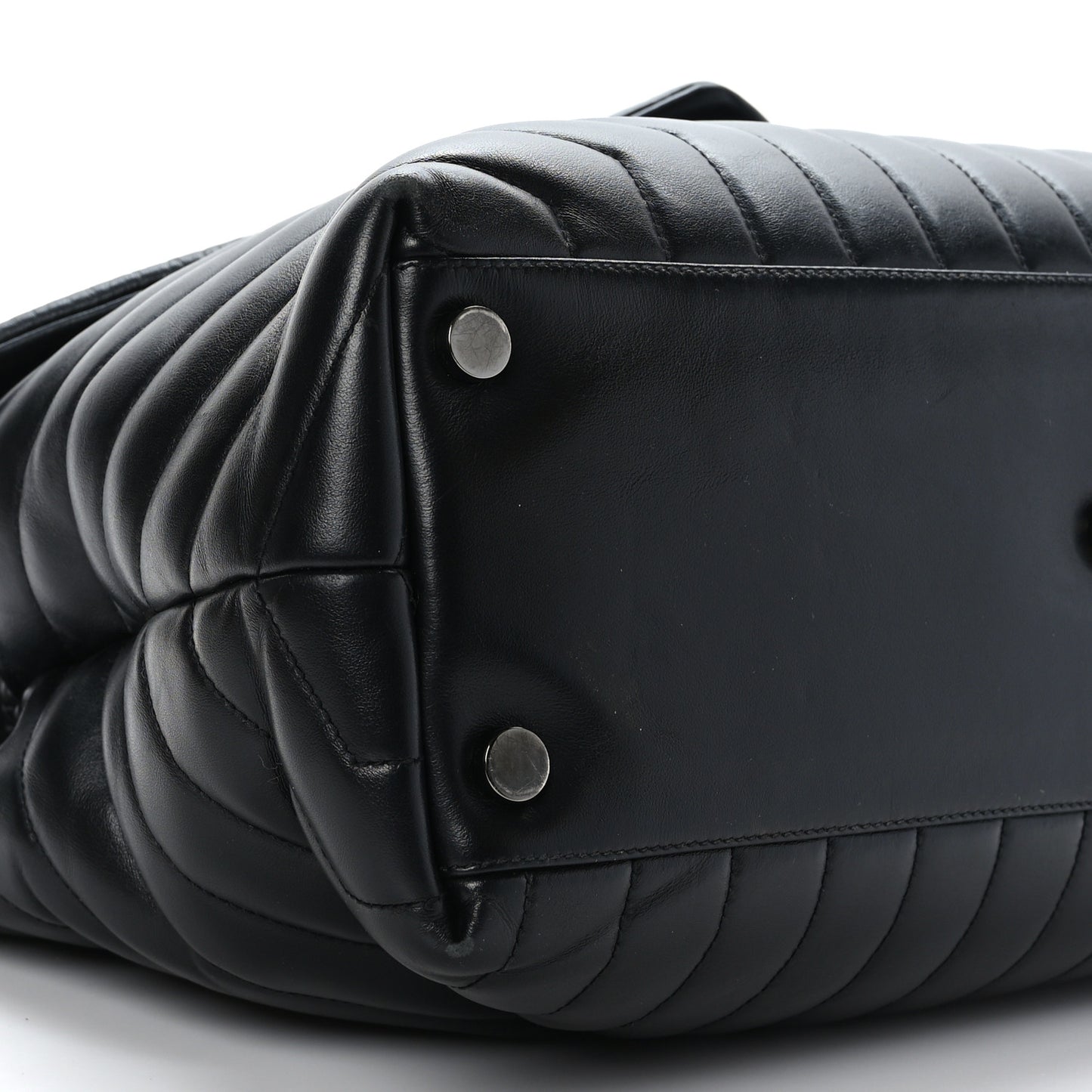 Calfskin Y Quilted Monogram Monochrome Large Loulou Chain Satchel Black