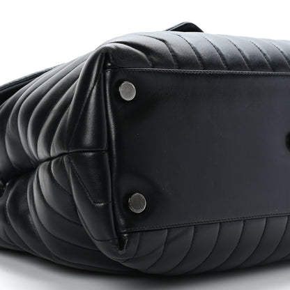 Saint Laurent Calfskin Y Quilted Monogram Monochrome Large Loulou Chain Satchel Black 8 of 9