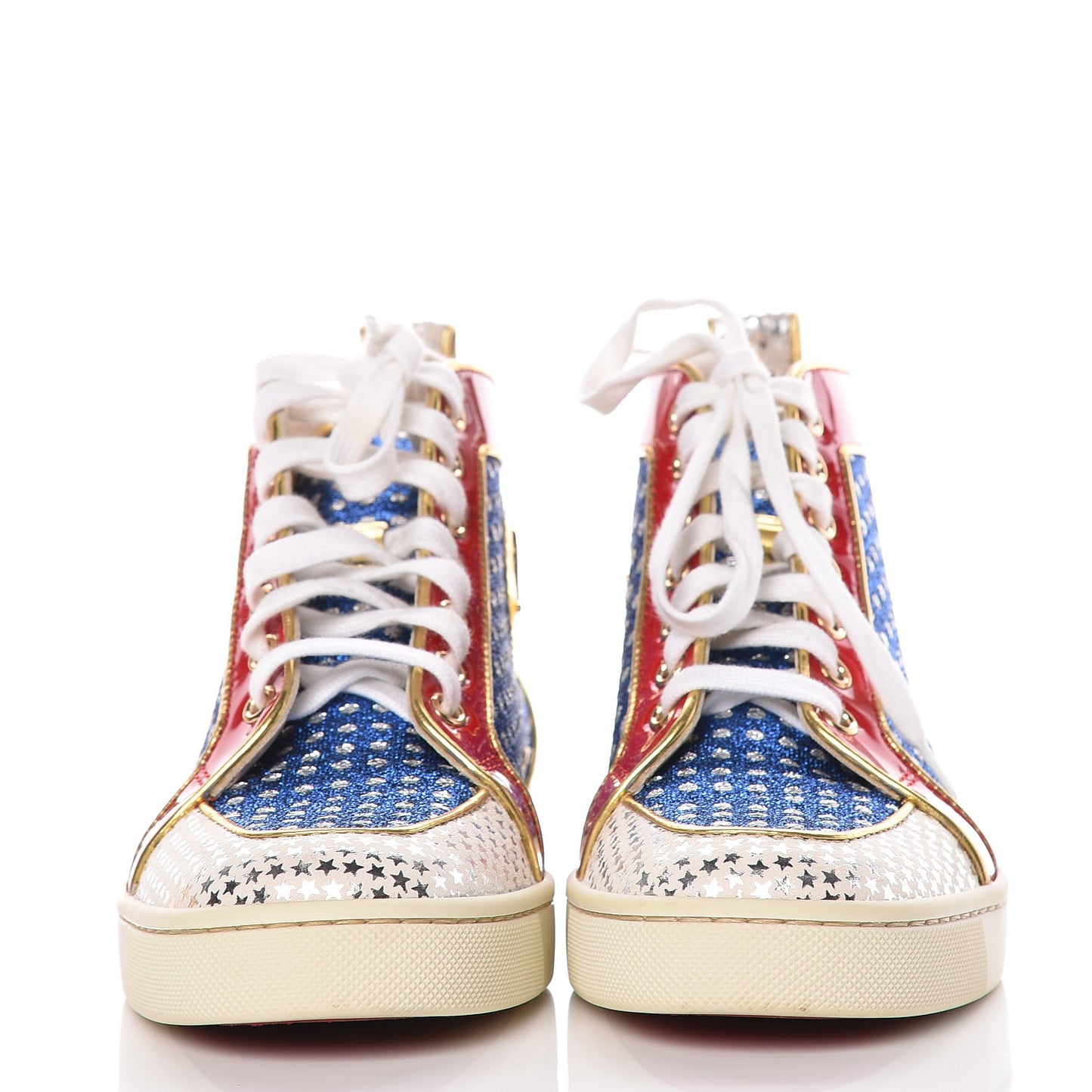 Metallic Lurex Suede Patent Womens Superball Star Flat Sneakers 36 Multicolor