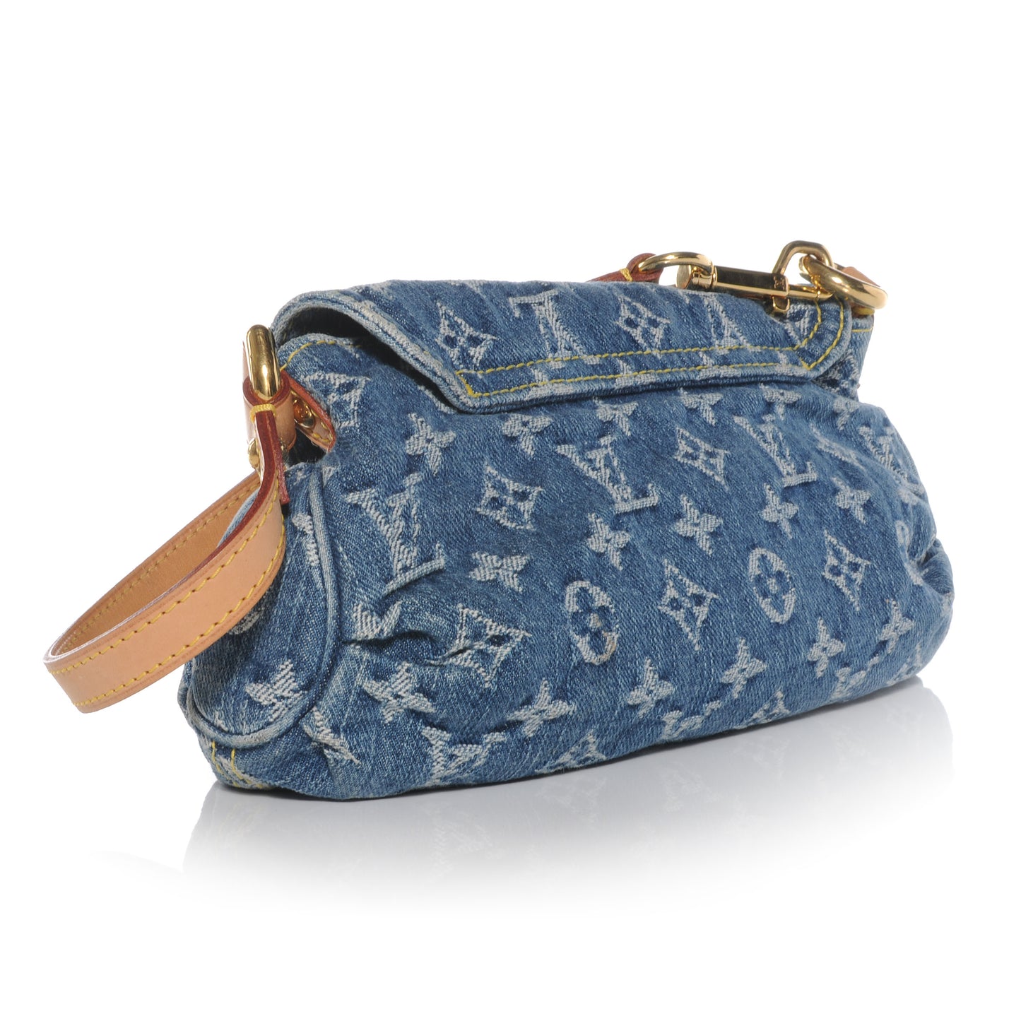 Monogram Denim Mini Pleaty Blue