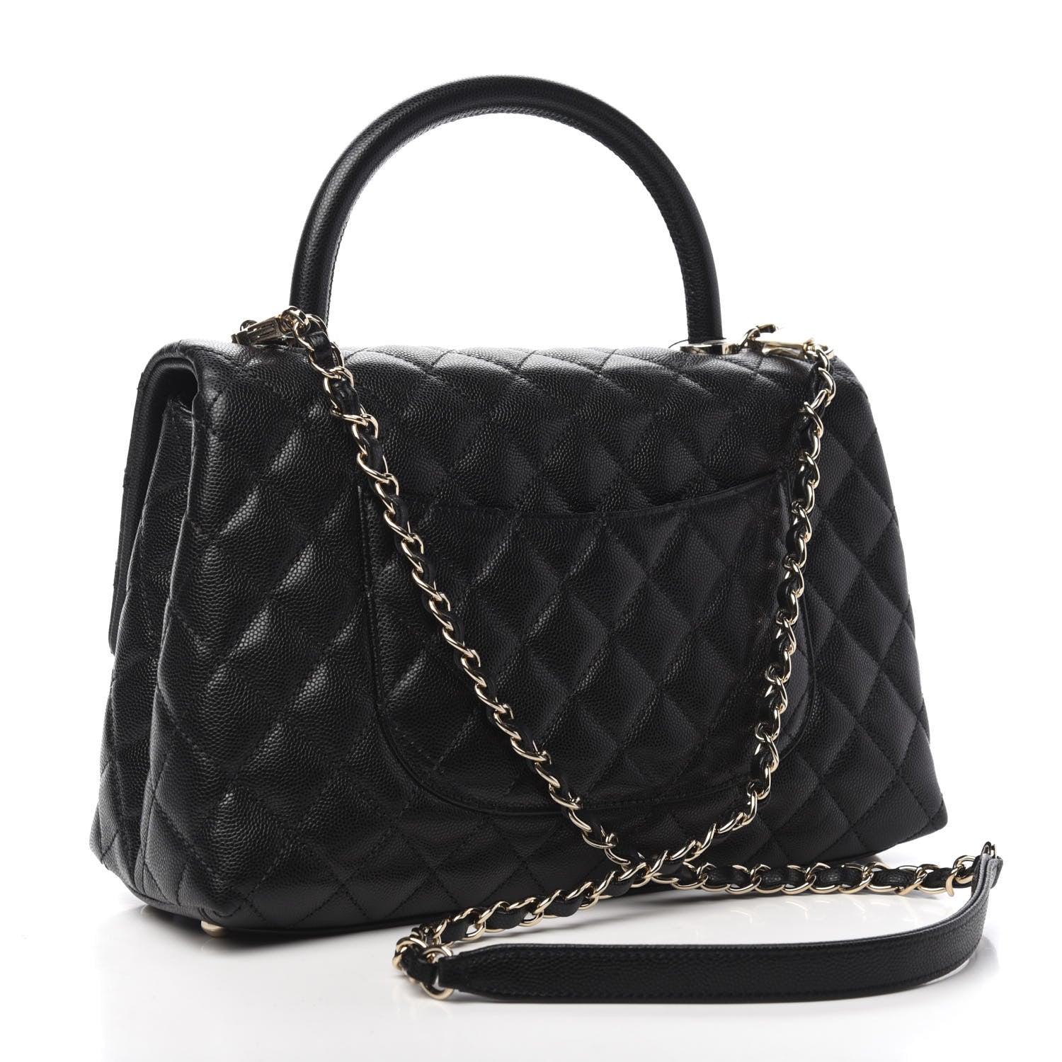 Chanel Caviar Quilted Small Coco Handle Flap Black 3 of 10