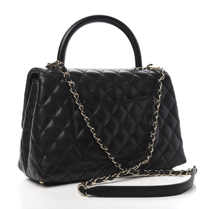 Chanel Caviar Quilted Small Coco Handle Flap Black 3 of 10