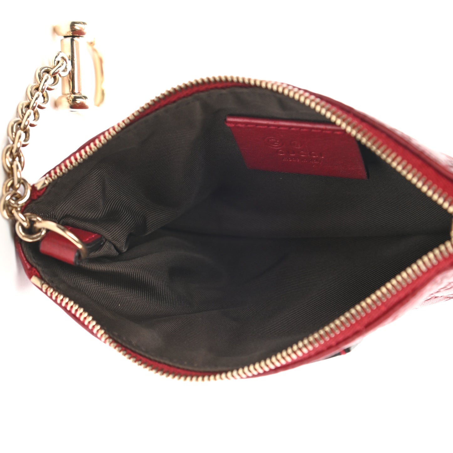 Microguccissima Key Ring Coin Case Hibiscus Red