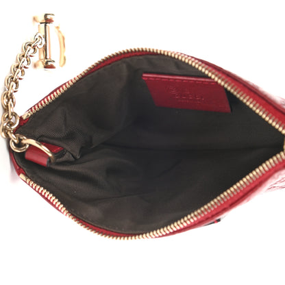 Gucci Microguccissima Key Ring Coin Case Hibiscus Red 5 of 8