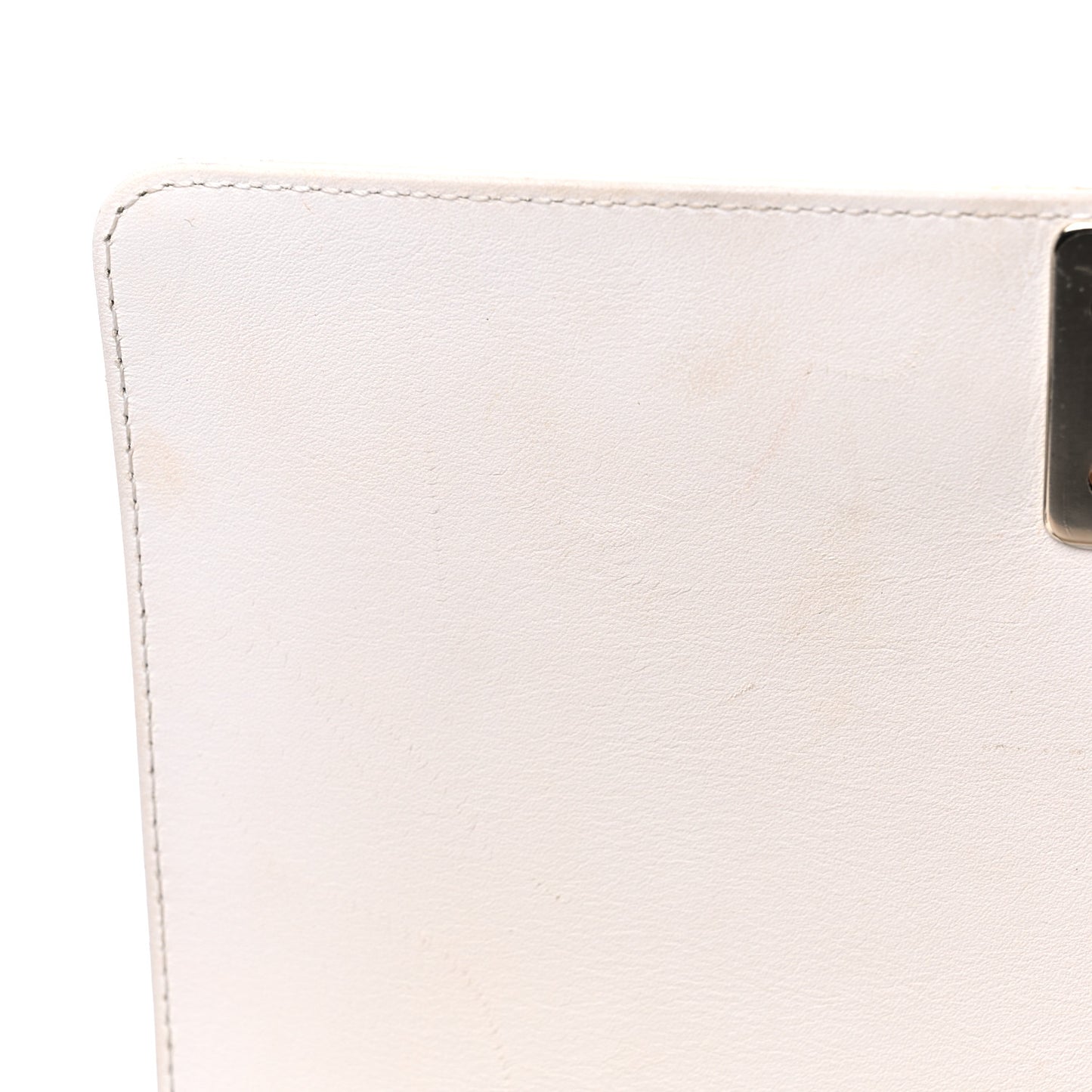 Lambskin Quilted Medium Boy Flap White