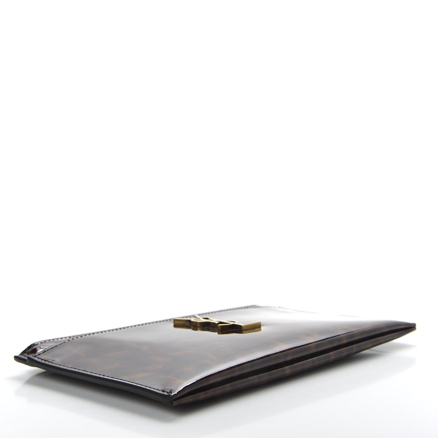 Patent Tartarugato Monogram Bill Pouch Tortoise Brown
