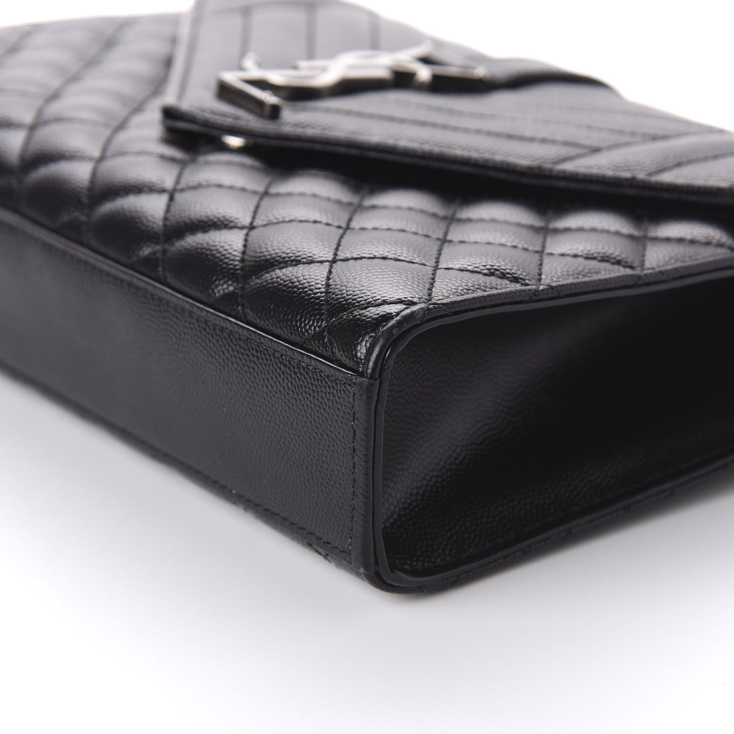 Grain De Poudre Textured Mixed Matelasse Triquilt Medium Monogram Satchel Black