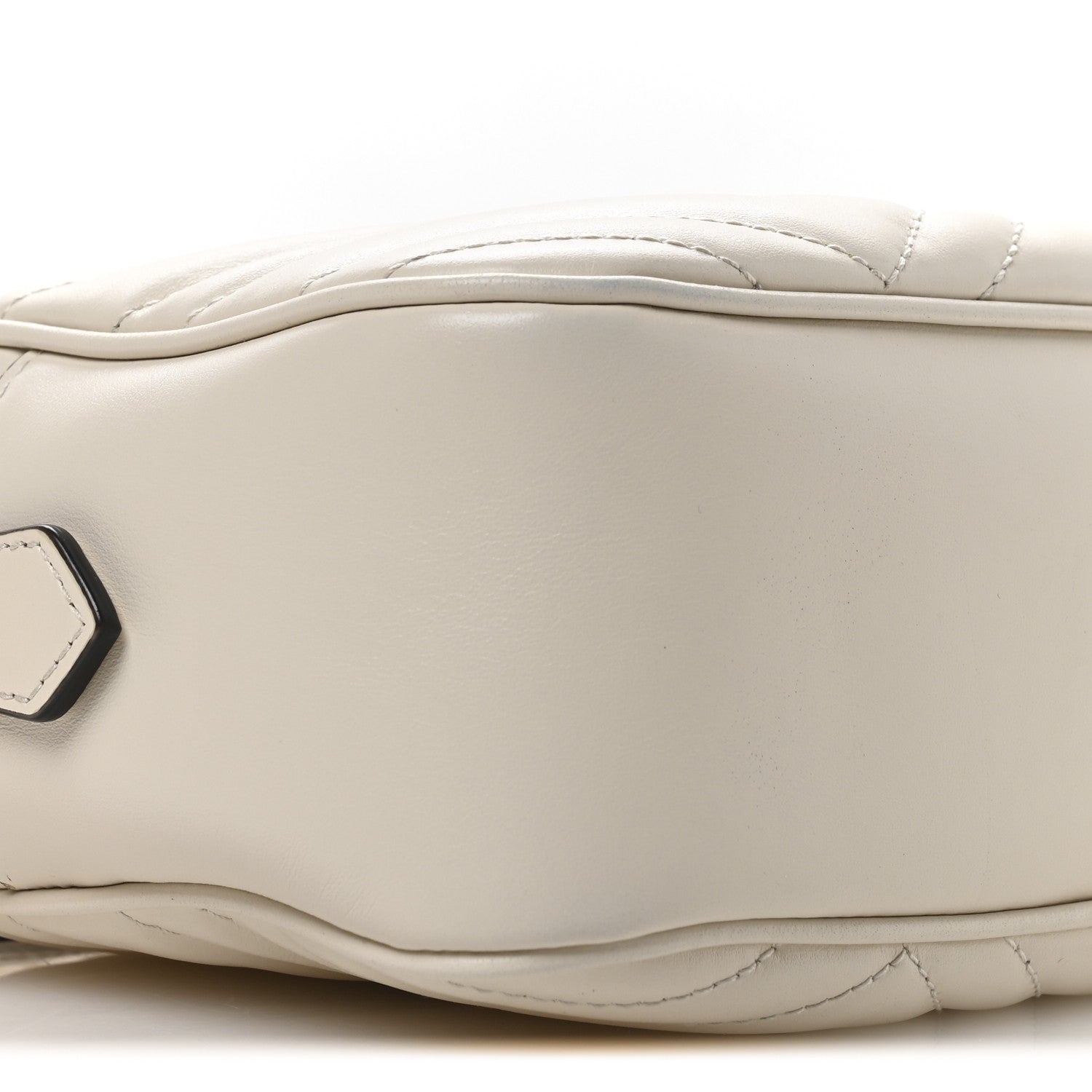 Gucci Calfskin Matelasse Small GG Marmont Chain Shoulder Bag White 9 of 10