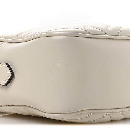 Gucci Calfskin Matelasse Small GG Marmont Chain Shoulder Bag White 9 of 10