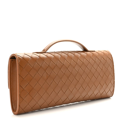 Bottega Veneta Nappa Intrecciato Long Andiamo Top Handle Clutch Cognac 3 of 8