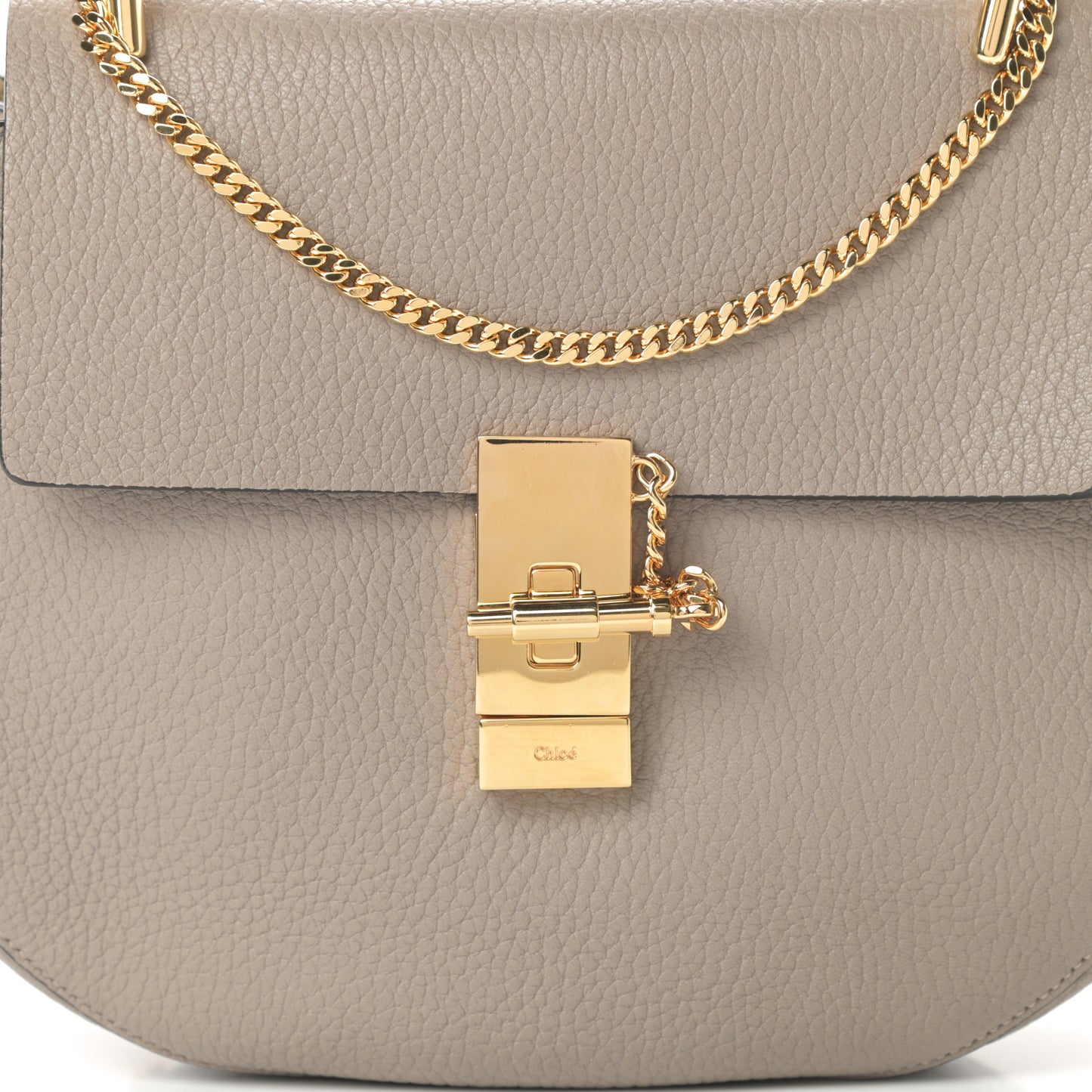 Grained Lambskin Drew Shoulder Bag Motty Grey