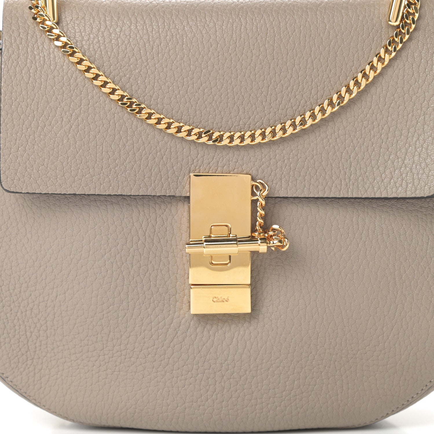 Chloe Grained Lambskin Drew Shoulder Bag Motty Grey 7 of 9