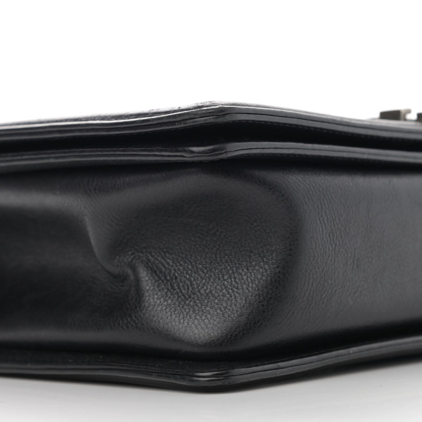 Calfskin Quilted Double Stitch New Medium Boy Flap Black