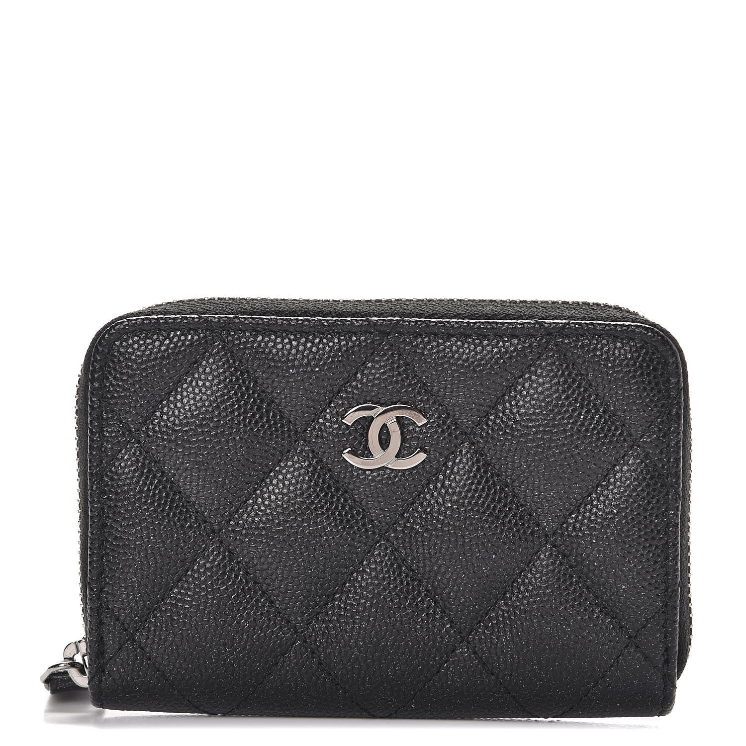 Chanel Iridescent Caviar Quilted Zip Coin Purse Black 1 of 8