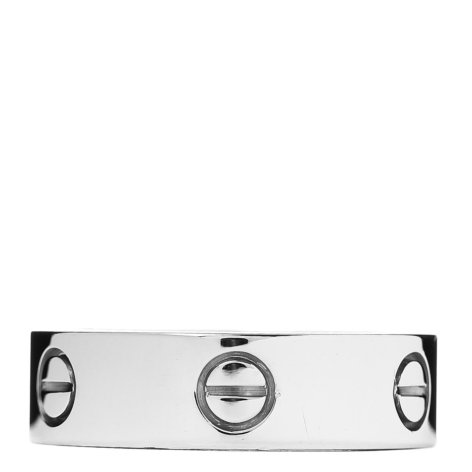 Cartier 18K White Gold 6mm LOVE Ring 58 8.25 1 of 4
