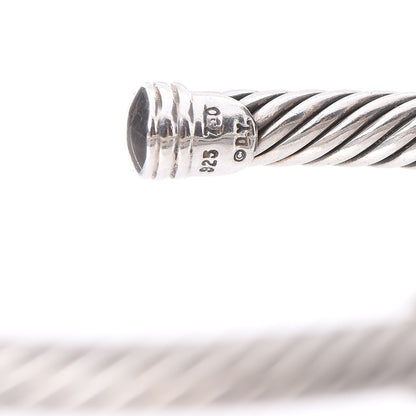 David Yurman Sterling Silver 18K White Gold Diamond Pave 5mm X Cable Bracelet 5 of 5
