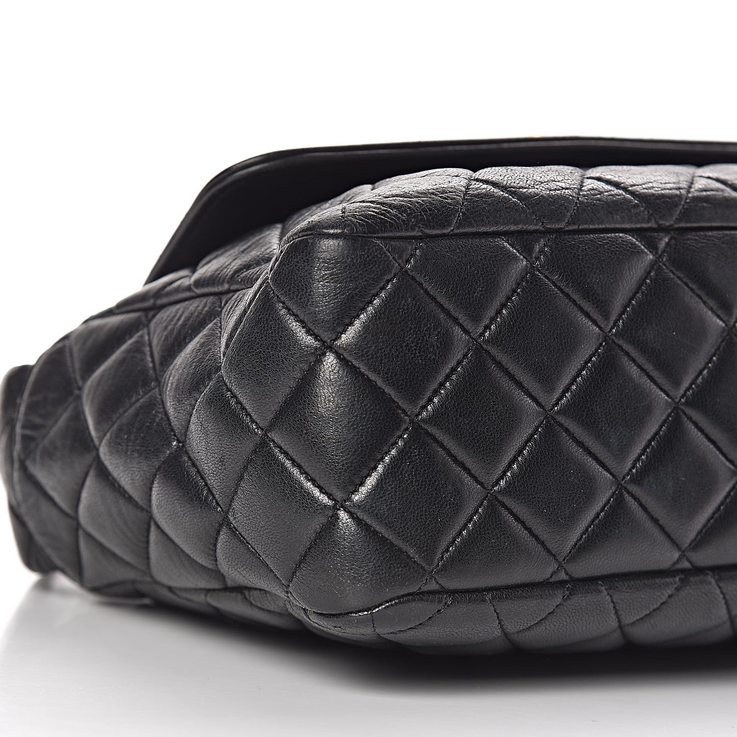 Lambskin Quilted Flap Shoulder Bag Black