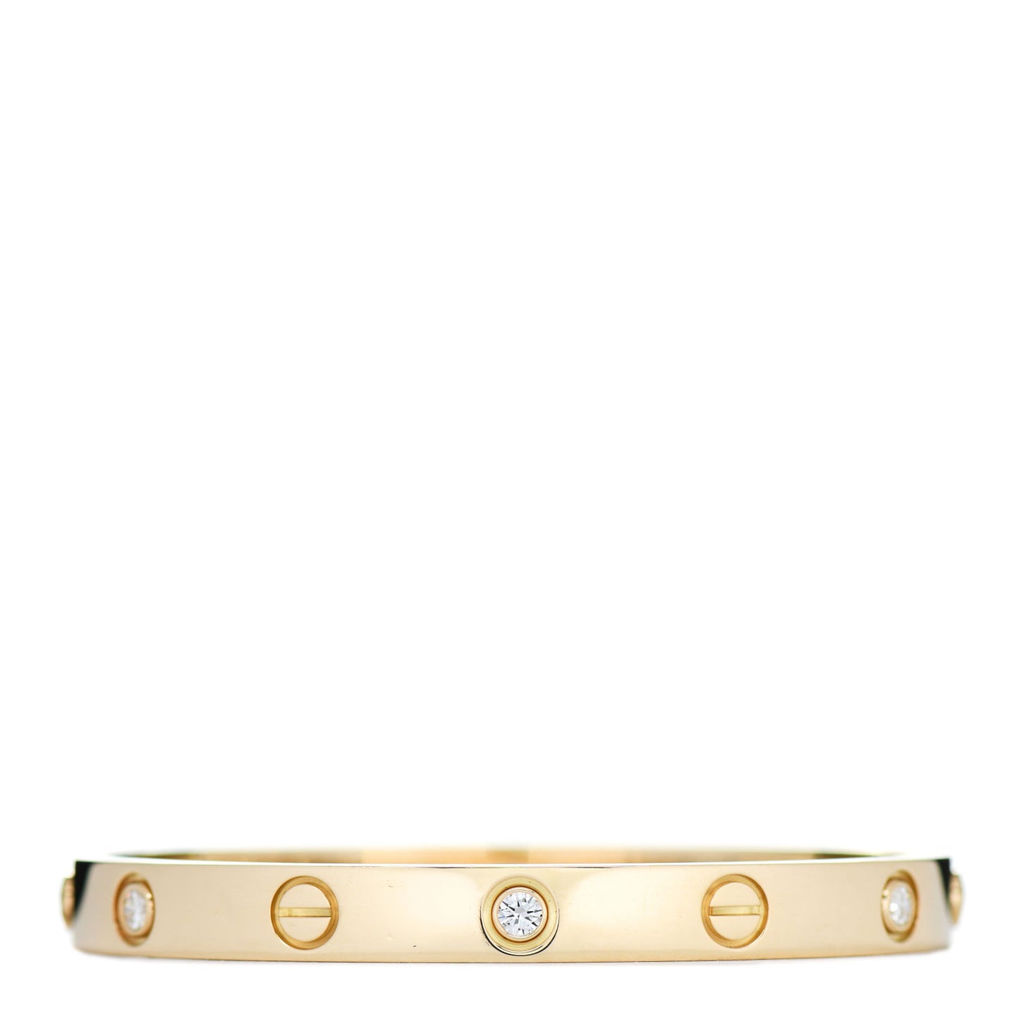 18K Yellow Gold 6 Diamond LOVE Bracelet 16