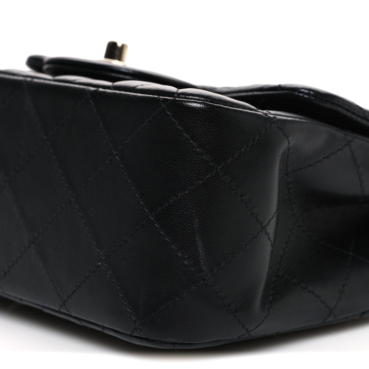 Lambskin Quilted Mini Square Flap Black