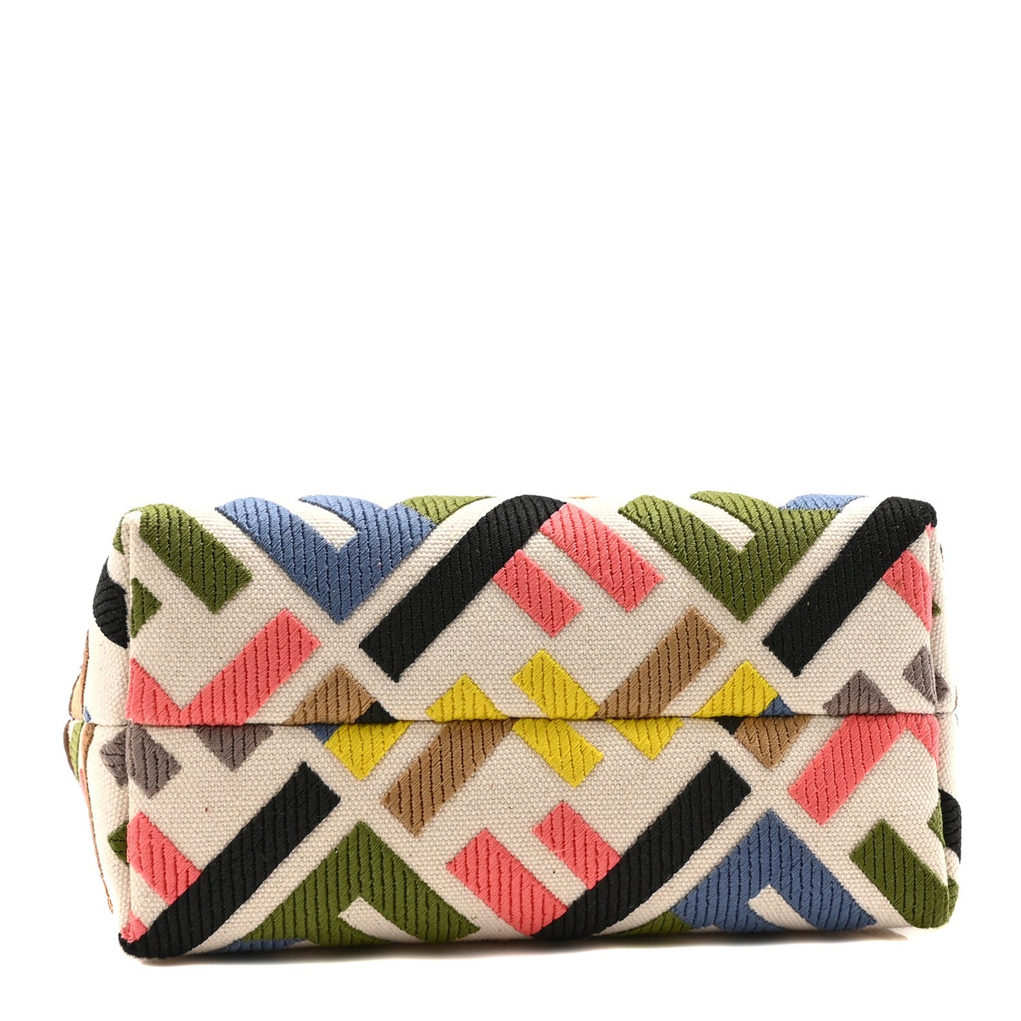 Canvas Vitello FF Multicolor Embroidered Mini By The Way Top Handle Boston Bag Multicolor