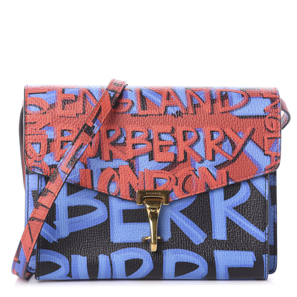 Burberry Calfskin Graffiti Print Small Macken Crossbody Bag Black 1 of 10