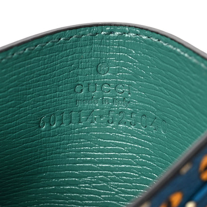 Gucci Garden Print Fox Card Holder Wallet Blue Multicolor 6 of 7