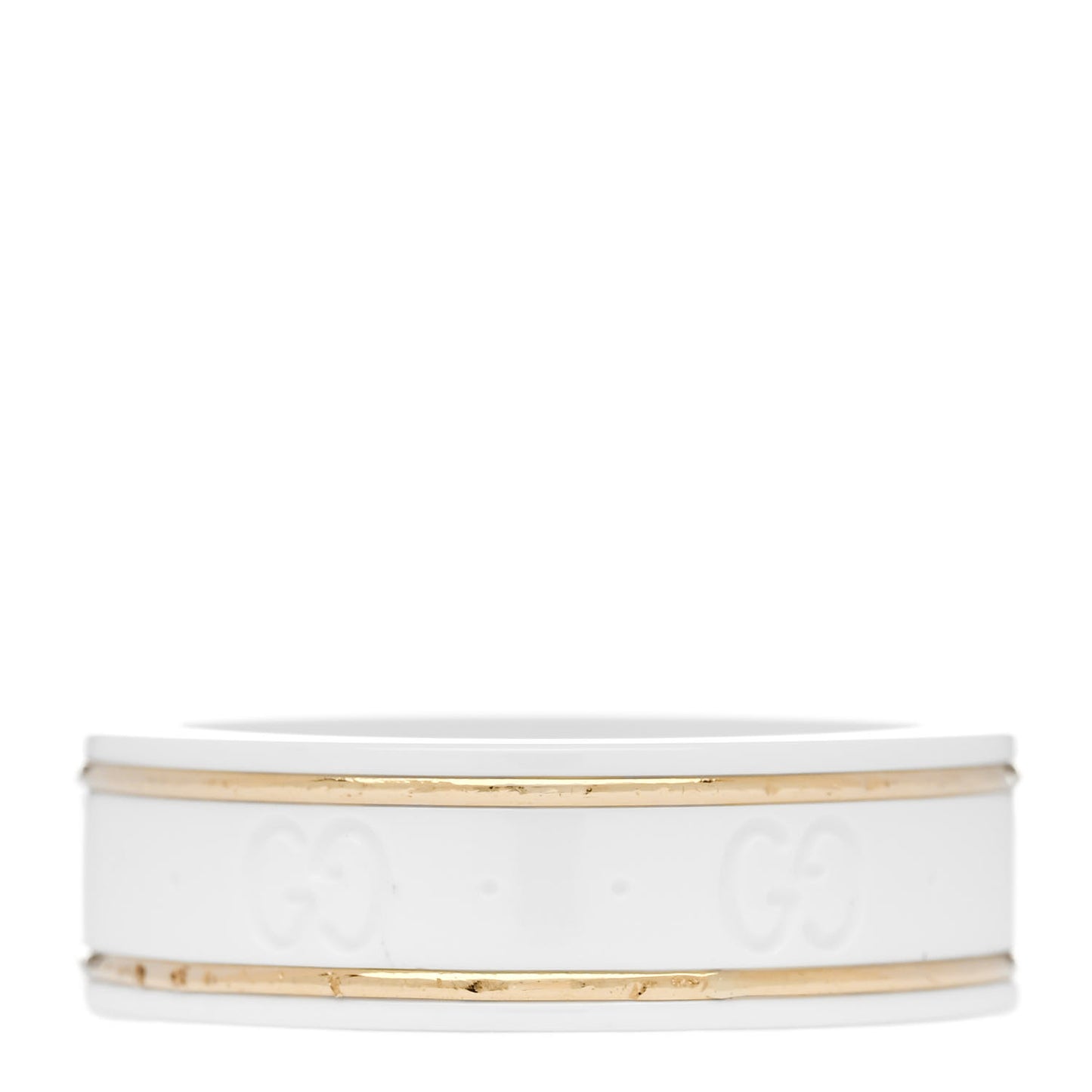 18K Yellow Gold Zirconia 7mm Icon Band Ring 59 8.75 White