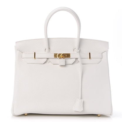 Hermes Taurillon Clemence Birkin 35 White 1 of 34