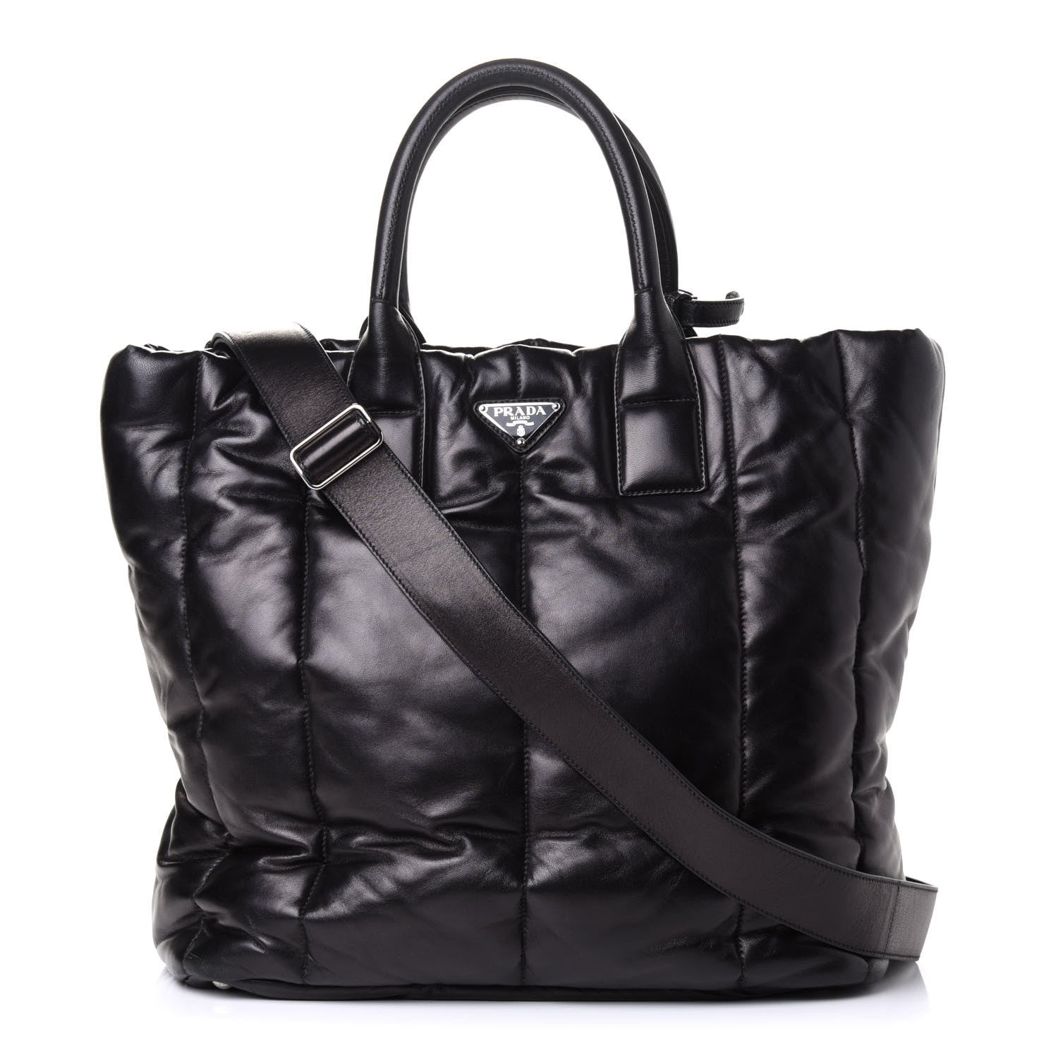 Prada Nappa Bomber North South Tote Black 1 of 4