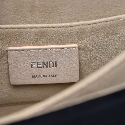 Fendi Velvet Vitello Liberty Crystal Logo Lace Up Small Kan I Shoulder Bag Black 6 of 8