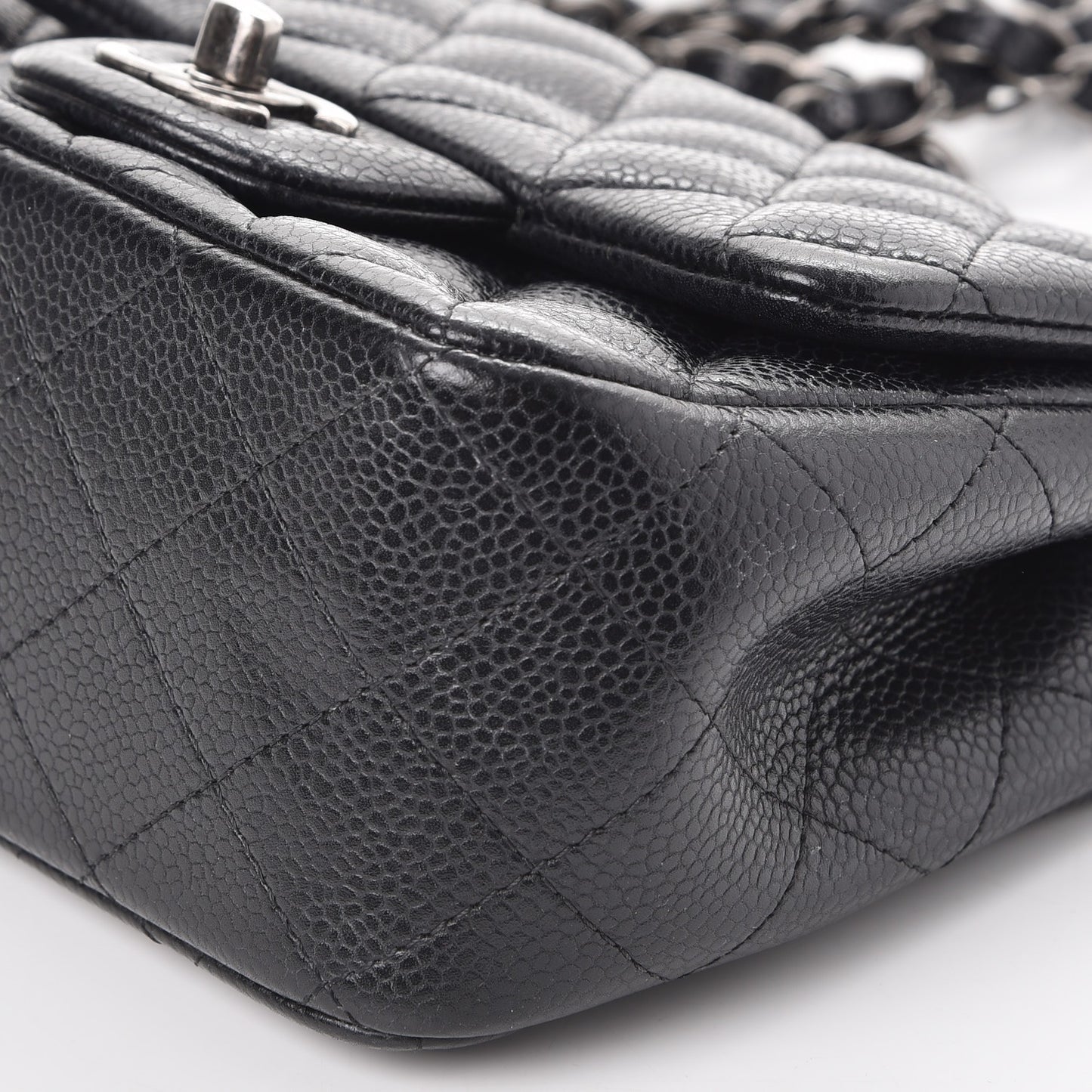 Caviar Quilted Mini Square Flap Black