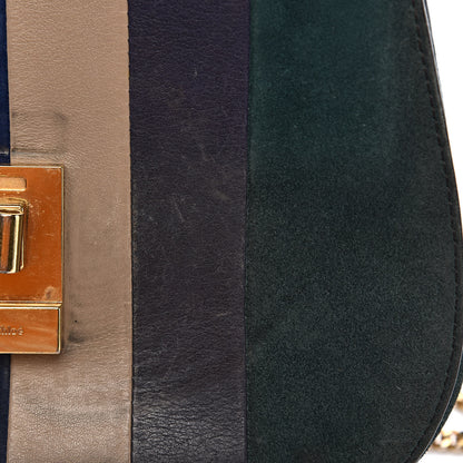 Chloe Suede Calfskin Patchwork Drew Shoulder Bag Black 12 of 18