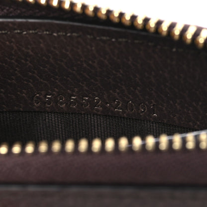 Gucci GG Supreme Monogram Textured Dollar Calfskin Web Ophidia Zip Around Card Case Wallet Beige Ebony New Acero 7 of 7