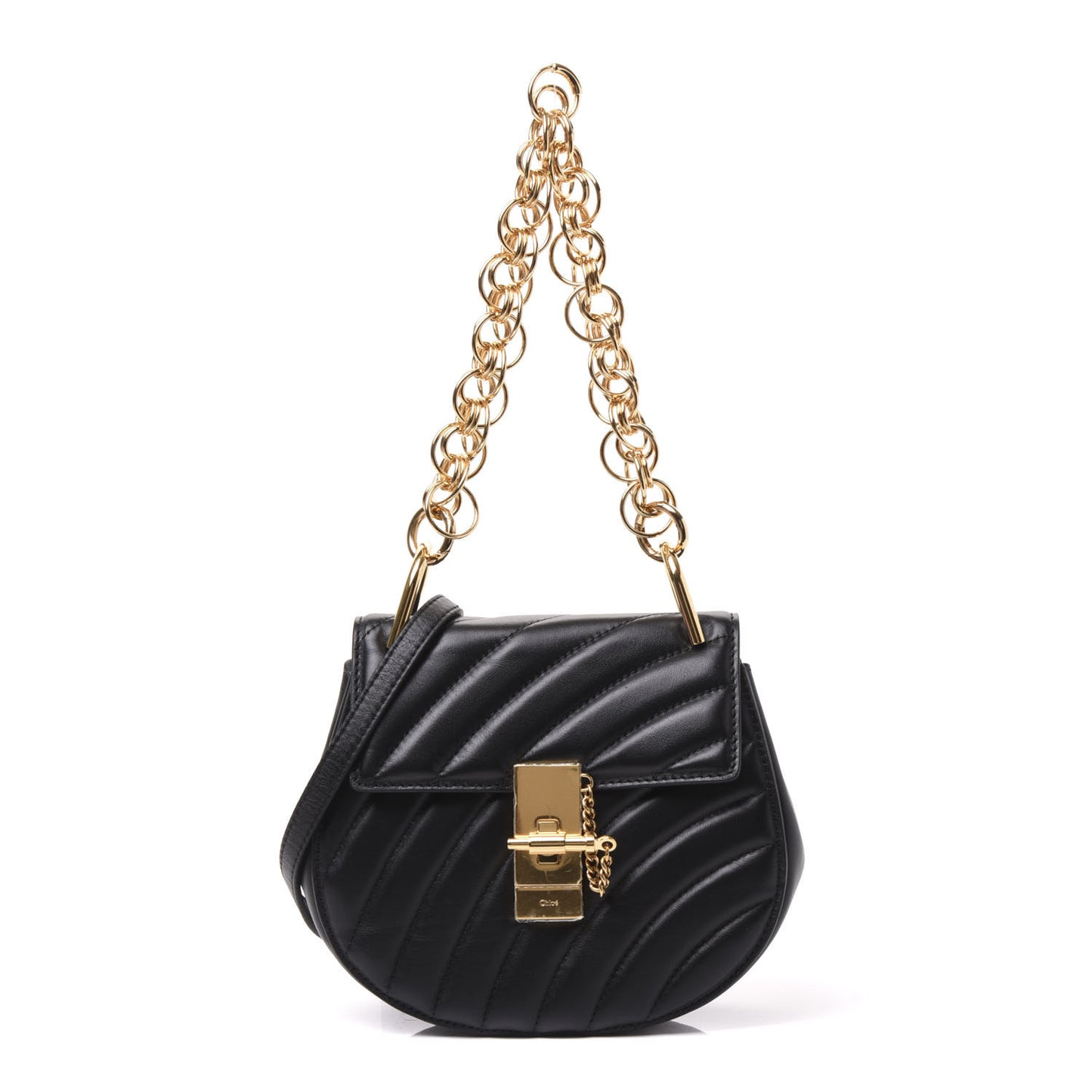 Calfskin Quilted Mini Drew Bijou Shoulder Bag Black